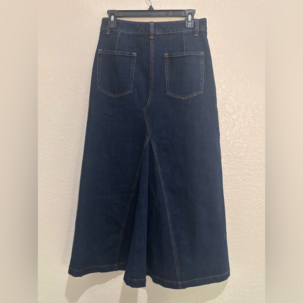 Banana Republic 
Denim Skirt Womens 4 
Center Split Classic 
Maxi Dark Wash Y2K - Picture 9 of 11